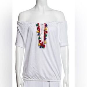 DSQUARED2 OFF THE SHOULDER SHORT‎ SLEEVE BLOUSE SIZE XL